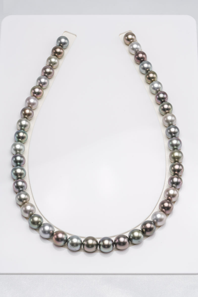 42pcs "Rob" Multi Necklace - Round/Semi-Round 10mm AAA/AA/A quality Tahitian Pearl - Loose Pearl jewelry wholesale