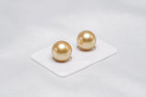 Golden Pair - Round 13.5mm AA Quality South Sea Pearl - Loose Pearl jewelry wholesale