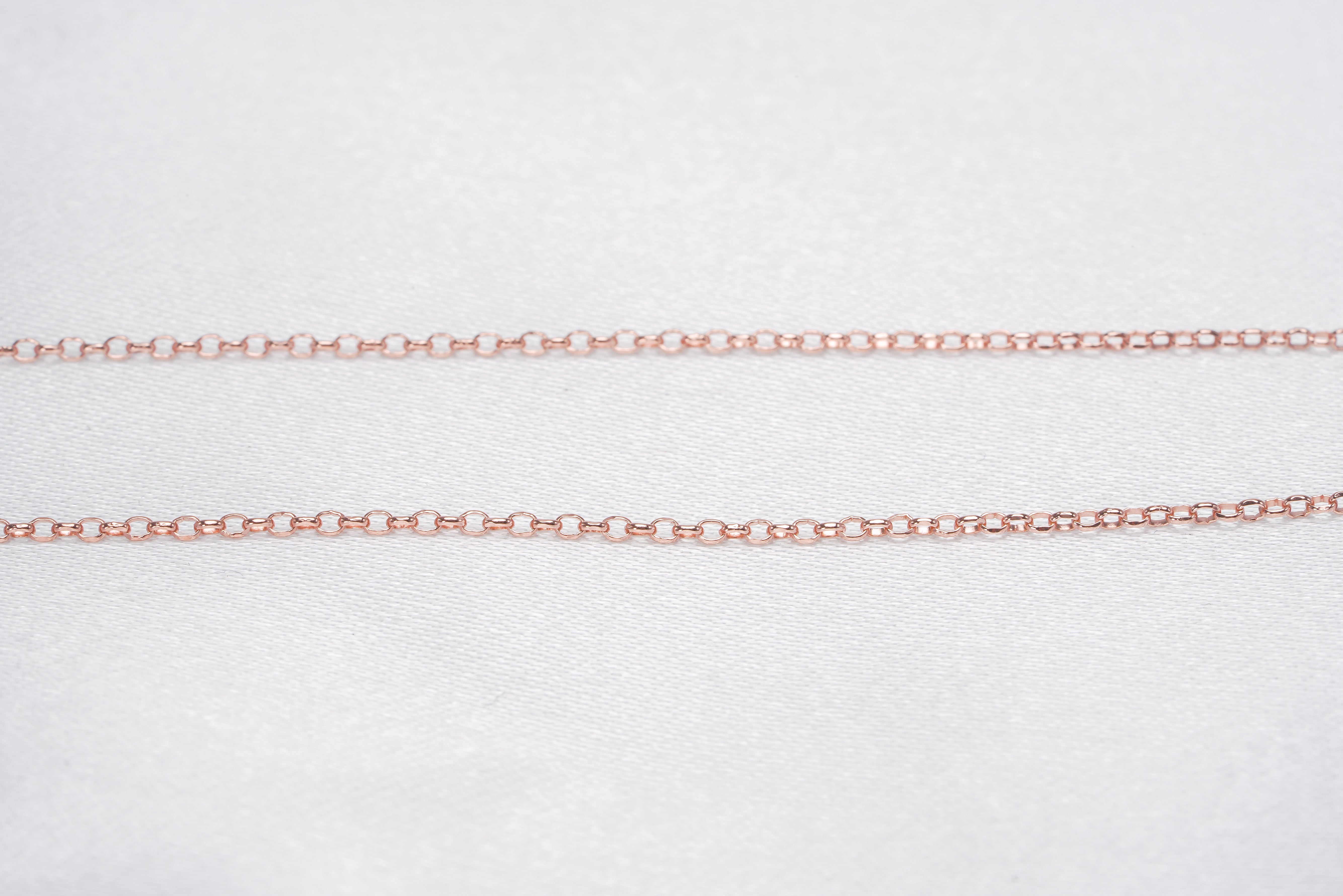 Rose Gold Adjustable Rolo Chain with Spring Ring Clasp - Loose Pearl jewelry wholesale