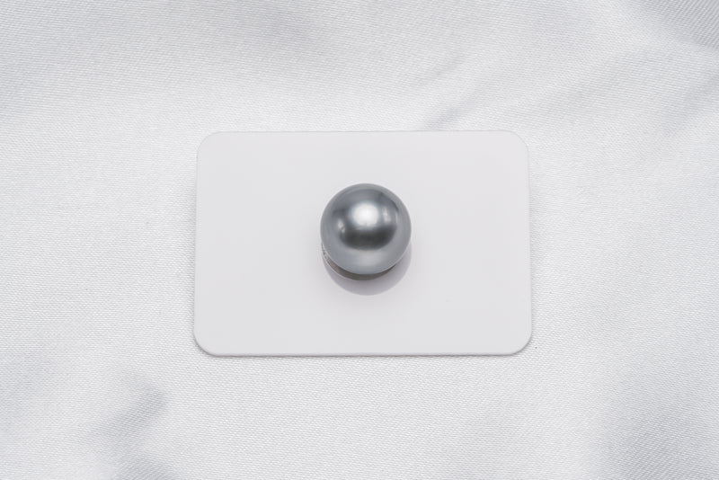 Grey Single Pearl - Round 13.4mm AAA/AA quality Tahitian Pearl - Loose Pearl jewelry wholesale