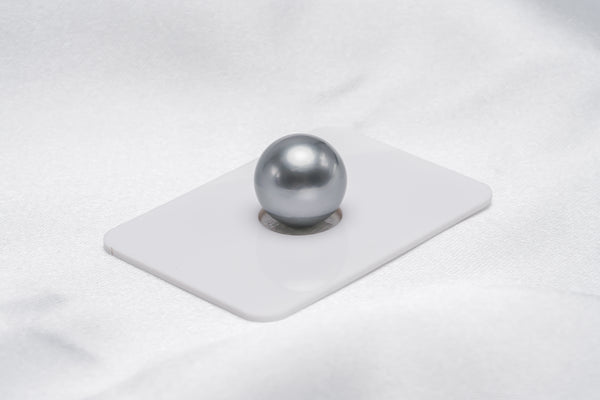 Grey Single Pearl - Round 13.4mm AAA/AA quality Tahitian Pearl - Loose Pearl jewelry wholesale