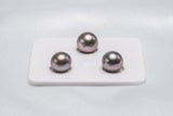 Brown Cherry Trio Set - Near-Round/Semi-Baroque 10mm AAA/AA quality Tahitian Pearl - Loose Pearl jewelry wholesale