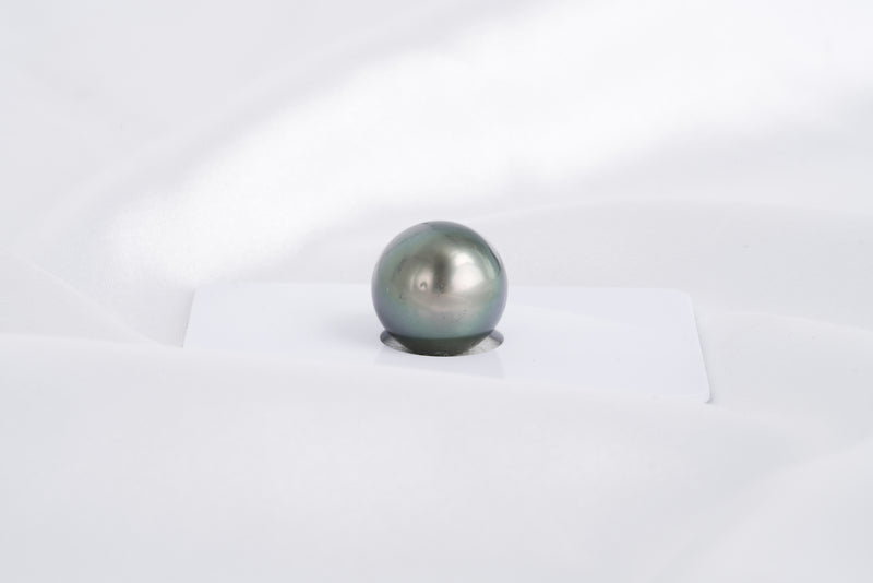 Olive Green Single Pearl - Round 13.3mm AA quality Tahitian Pearl - Loose Pearl jewelry wholesale