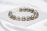 15pcs "Far-Off" Golden Green Bracelet - Circle 8-10mm AAA/AA/A quality Tahitian Pearl - Loose Pearl jewelry wholesale