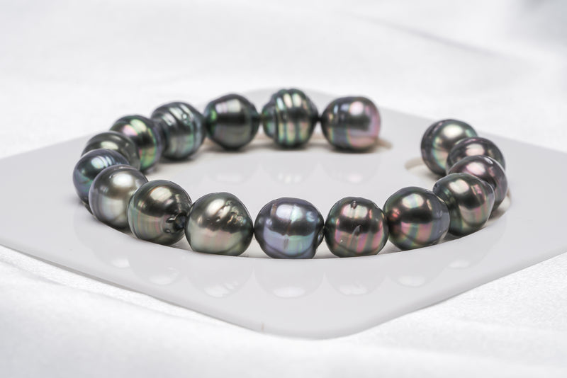 17pcs Green Mix Bracelet - Circle 10mm ___ quality Tahitian Pearl - Loose Pearl jewelry wholesale