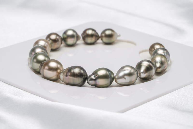 15pcs "Far-Off" Golden Green Bracelet - Circle 8-10mm AAA/AA/A quality Tahitian Pearl - Loose Pearl jewelry wholesale
