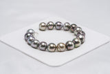 17pcs "Amigo" Pastel Bracelet - Semi-Baroque 10mm AAA/AA quality Tahitian Pearl - Loose Pearl jewelry wholesale