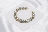 15pcs "Far-Off" Golden Green Bracelet - Circle 8-10mm AAA/AA/A quality Tahitian Pearl - Loose Pearl jewelry wholesale
