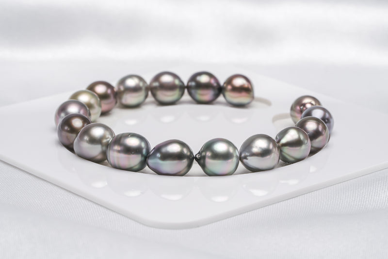 17pcs "Waves" Light Mix Bracelet - Semi-Baroque 9mm AAA/AA quality Tahitian Pearl - Loose Pearl jewelry wholesale