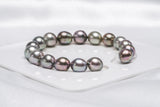 17pcs "Waves" Light Mix Bracelet - Semi-Baroque 9mm AAA/AA quality Tahitian Pearl - Loose Pearl jewelry wholesale