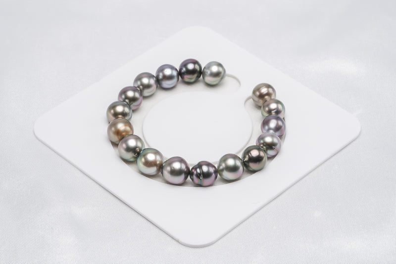 17pcs "Amigo" Pastel Bracelet - Semi-Baroque 10mm AAA/AA quality Tahitian Pearl - Loose Pearl jewelry wholesale