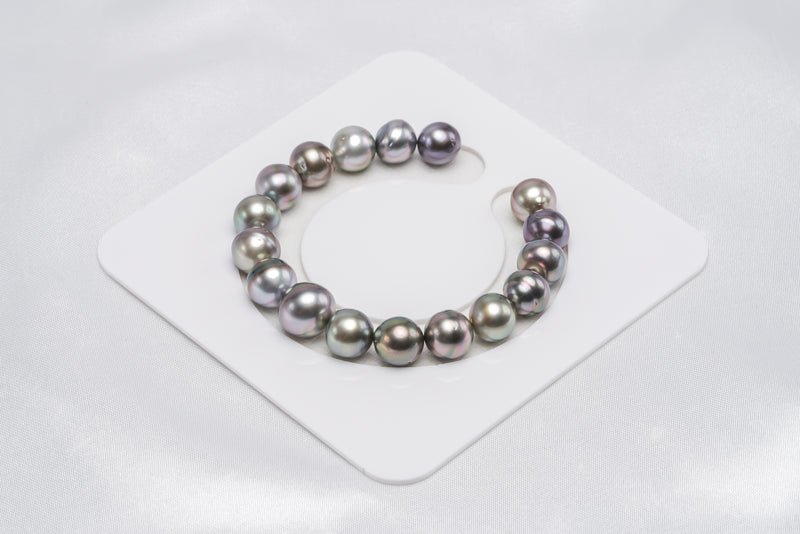 17pcs "Marathon" Pastel Bracelet - Semi-Baroque 10-12mm AAA/AA quality Tahitian Pearl - Loose Pearl jewelry wholesale