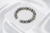 19pcs "Hunter" Shinny Green Bracelet - Semi-Baroque 8-10mm AAA/AA quality Tahitian Pearl - Loose Pearl jewelry wholesale