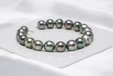 19pcs "Hunter" Shinny Green Bracelet - Semi-Baroque 8-10mm AAA/AA quality Tahitian Pearl - Loose Pearl jewelry wholesale