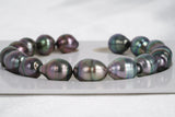 16pcs "Delphinium" Blue Green Bracelet - Semi-Baroque 9mm AAA/AA quality Tahitian Pearl - Loose Pearl jewelry wholesale