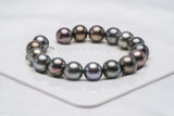 17pcs "Shh..." Dark Mix Bracelet - Round/Semi-Round 10-11mm AA/A quality Tahitian Pearl - Loose Pearl jewelry wholesale