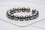17pcs "Shh..." Dark Mix Bracelet - Round/Semi-Round 10-11mm AA/A quality Tahitian Pearl - Loose Pearl jewelry wholesale