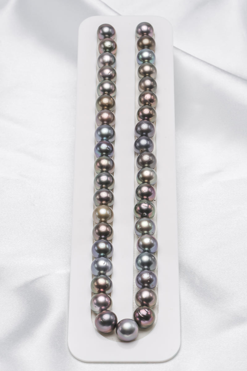 39pcs "Shine Rocks" Multi Necklace - Round/Semi-Round 10mm A/AA quality Tahitian Pearl - Loose Pearl jewelry wholesale