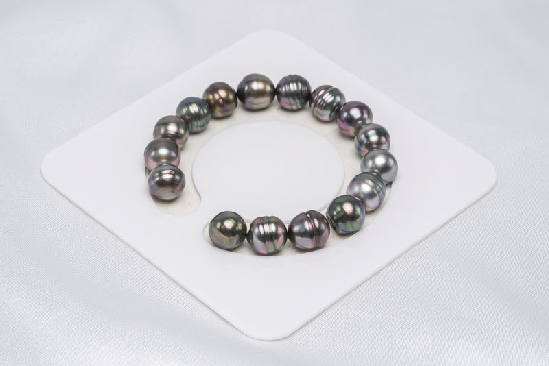 16pcs "Coming" Dark Cherry Mix Bracelet - Circle 10-11mm AAA/AA quality Tahitian Pearl - Loose Pearl jewelry wholesale