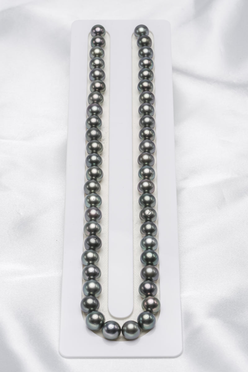 48pcs "Green Beans" Green Necklace - Round/Semi-Round 9mm  AAA/AA quality Tahitian Pearl - Loose Pearl jewelry wholesale