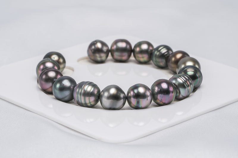 16pcs "Coming" Dark Cherry Mix Bracelet - Circle 10-11mm AAA/AA quality Tahitian Pearl - Loose Pearl jewelry wholesale