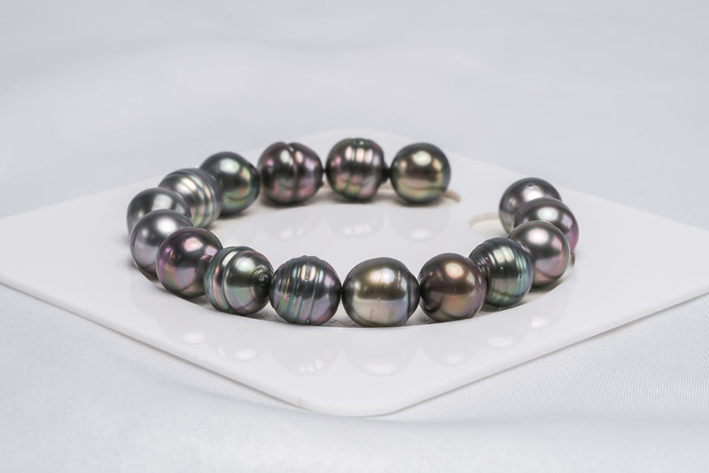 16pcs "Coming" Dark Cherry Mix Bracelet - Circle 10-11mm AAA/AA quality Tahitian Pearl - Loose Pearl jewelry wholesale