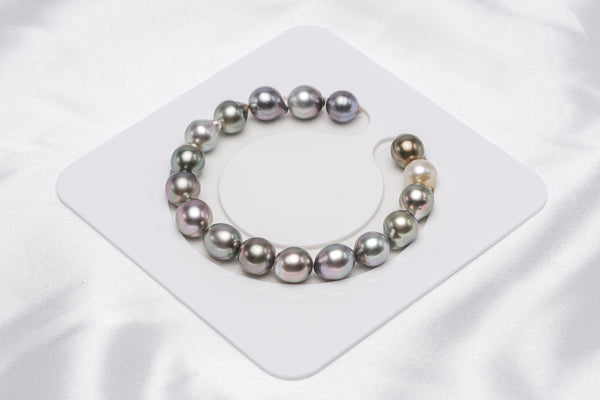 17pcs "Actual" Pastel Bracelet - Semi-Baroque 9mm AAA/AA quality Tahitian Pearl - Loose Pearl jewelry wholesale