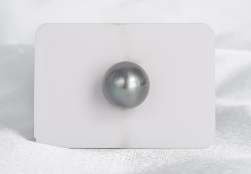 Grey Purple Single Pearl - Round 13.1mm AAA quality Tahitian Pearl - Loose Pearl jewelry wholesale