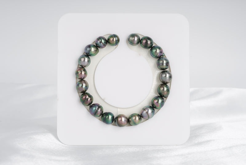 19pcs "Fleek" Peacock Bracelet - Drop/Semi-Baroque 8-9mm AAA/AA quality Tahitian Pearl - Loose Pearl jewelry wholesale