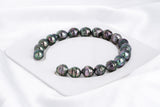 19pcs "Lime" Peacock Dark Bracelet - Circle 8-9mm AAA/AA quality Tahitian Pearl - Loose Pearl jewelry wholesale