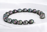 19pcs "Lime" Peacock Dark Bracelet - Circle 8-9mm AAA/AA quality Tahitian Pearl - Loose Pearl jewelry wholesale