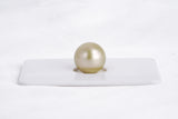 Yellow Gold Single Pearl - Round 11.2mm AAA/AA quality Tahitian Pearl - Loose Pearl jewelry wholesale