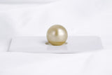 Yellow Gold Single Pearl - Round 11.2mm AAA/AA quality Tahitian Pearl - Loose Pearl jewelry wholesale