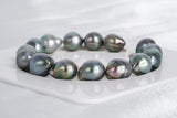 15pcs "Blue-rry" Light Blue Bracelet - Baroque 10mm AAA quality Tahitian Pearl - Loose Pearl jewelry wholesale