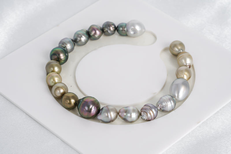 19pcs "Wings" Multi Bracelet - CL/SB/BQ 7-10mm AAA/AA quality Tahitian Pearl - Loose Pearl jewelry wholesale