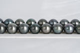 37pcs "Cement" Dark Green Necklace - Round 12-13mm AA quality Tahitian Pearl - Loose Pearl jewelry wholesale