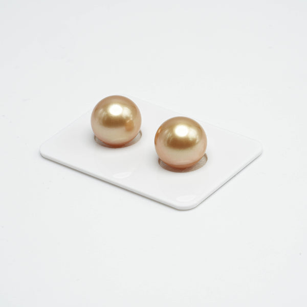 2pcs Golden 12.9-13mm - RSR TOP Quality Tahitian Pearl Pair GLER1179