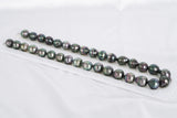 33pcs Peacock Green Necklace - Circle 11-12mm AAA/AA quality Tahitian Pearl - Loose Pearl jewelry wholesale