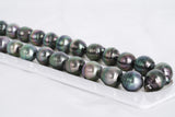 33pcs Peacock Green Necklace - Circle 11-12mm AAA/AA quality Tahitian Pearl - Loose Pearl jewelry wholesale