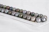 39pcs Green Mix Necklace - Semi-Round/Near-Round 11-12mm AA quality Tahitian Pearl - Loose Pearl jewelry wholesale