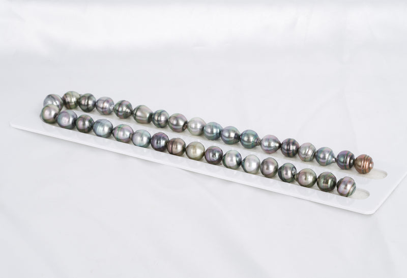 37pcs "Liberty" Mix Color Necklace - Circle 9-13mm AAA/AA quality Tahitian Pearl - Loose Pearl jewelry wholesale