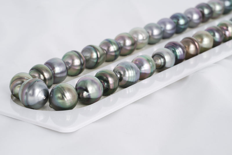37pcs "Liberty" Mix Color Necklace - Circle 9-13mm AAA/AA quality Tahitian Pearl - Loose Pearl jewelry wholesale