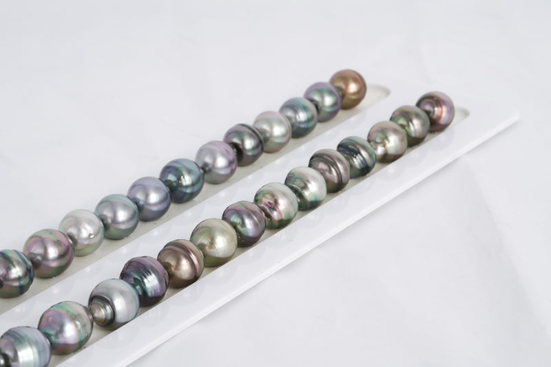37pcs "Liberty" Mix Color Necklace - Circle 9-13mm AAA/AA quality Tahitian Pearl - Loose Pearl jewelry wholesale
