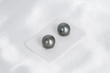 Grey Matched Pair - Round 12mm AAA/AA quality Tahitian Pearl - Loose Pearl jewelry wholesale