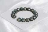 17pcs "Totoro" Blue Green Bracelet - Circle 10mm AAA quality Tahitian Pearl - Loose Pearl jewelry wholesale