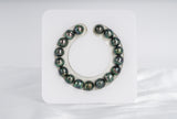 17pcs "Totoro" Blue Green Bracelet - Circle 10mm AAA quality Tahitian Pearl - Loose Pearl jewelry wholesale