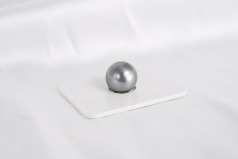 Silver Grey Single Pearl - Round 14.2mm TOP/AAA quality Tahitian Pearl - Loose Pearl jewelry wholesale