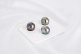 Shinny Green Cherry Trio Set - Semi-Baroque 12mm TOP/AAA quality Tahitian Pearl - Loose Pearl jewelry wholesale