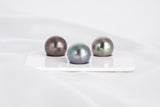 Shinny Green Cherry Trio Set - Semi-Baroque 12mm TOP/AAA quality Tahitian Pearl - Loose Pearl jewelry wholesale