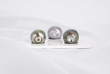 Shinny Green Cherry Trio Set - Semi-Baroque 12mm TOP/AAA quality Tahitian Pearl - Loose Pearl jewelry wholesale